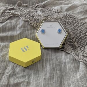 Elegant Blue Quartz Stud Earrings